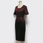 work dresses women plus size summer dress vintage elegant Womens Gold Line office lace Dress 2017 New fashion Tee Short sleeve