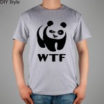 wwf WTF funny faces Panda T-shirt cotton Lycra top 8305 Fashion Brand t shirt men new DIY Style high quality