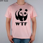 wwf WTF funny faces Panda T-shirt cotton Lycra top 8305 Fashion Brand t shirt men new DIY Style high quality