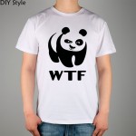 wwf WTF funny faces Panda T-shirt cotton Lycra top 8305 Fashion Brand t shirt men new DIY Style high quality