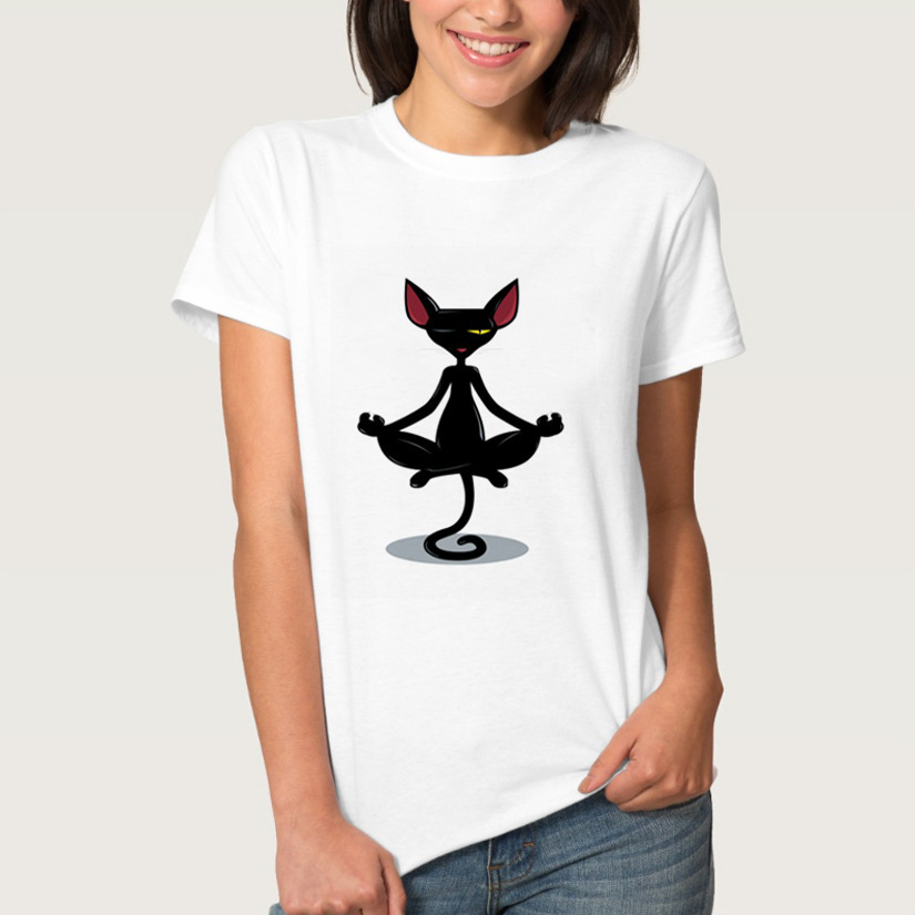 -2017-summer-naughty-black-cat-3D-lovely-T-Shirt-Women-Blusa--Cotton-Printing-Originality-O-Neck-Sho-32780985742