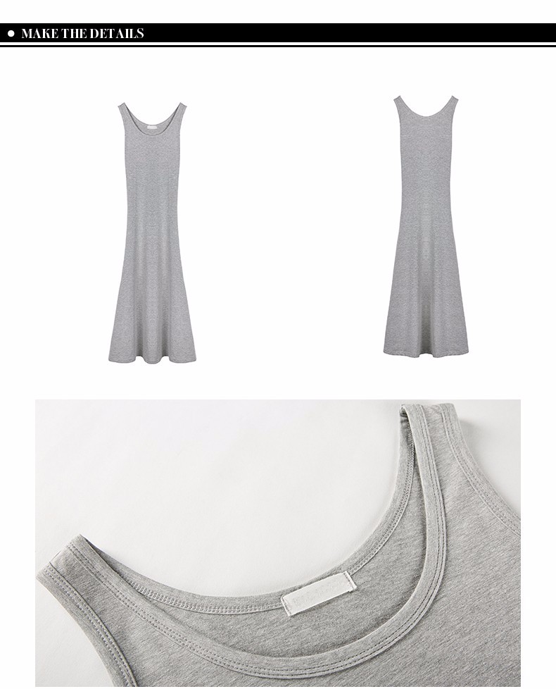 -Ladies-Summer-New-Style-Grey-O-Neck-Dresses-Women-Casual-T-shirt-Long-Dress-Pure-Cotton--Mid-Calf-D-32678378804