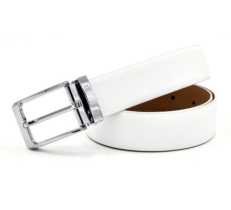 -Men39s-Genuine-Leather-Belt-Waist-Metal-Buckle-Belts-With-Toothpick-Pattern-White-Dress-Belt-And-Bl-32742172527