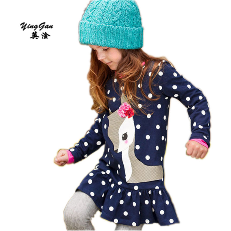 -New-Children-Of-Roe-Deer-Animal-Print-Deer-Bow-Long-Sleeved-Clothing-Party-Girl-Clothing-T-shirts-A-32727253019