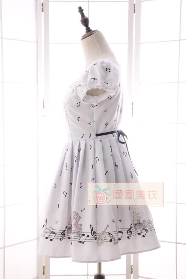 -Summer-New-Mori-Girl-Dress-Sweet-Musical-Note-Printed-Short-Puff-Sleeve-Dress-for-Women-32687647398