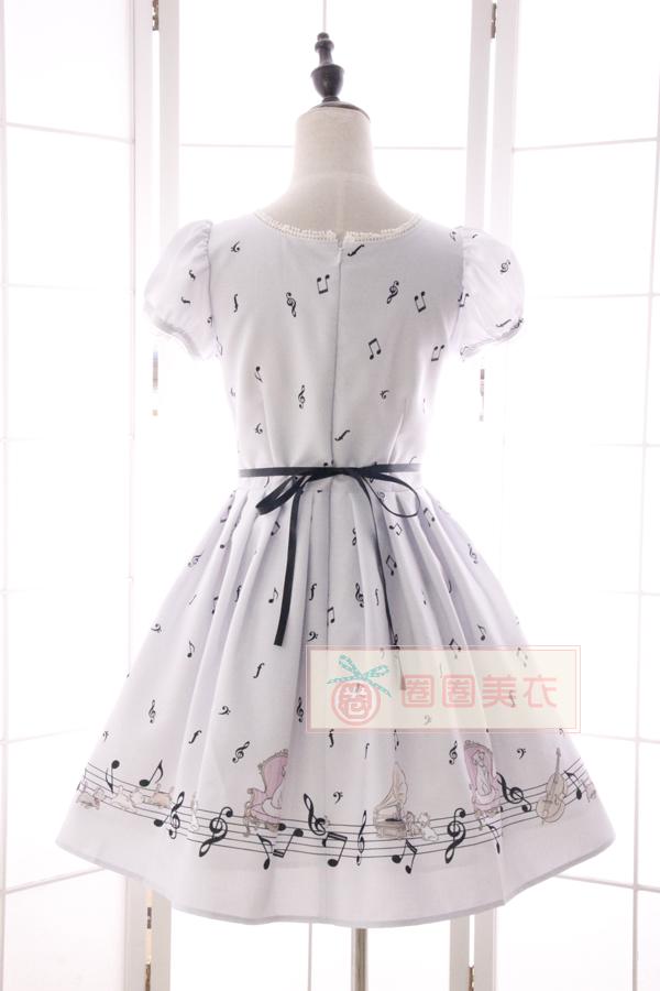 -Summer-New-Mori-Girl-Dress-Sweet-Musical-Note-Printed-Short-Puff-Sleeve-Dress-for-Women-32687647398