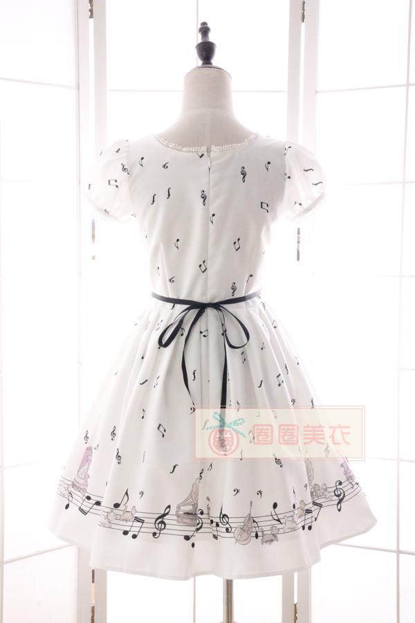 -Summer-New-Mori-Girl-Dress-Sweet-Musical-Note-Printed-Short-Puff-Sleeve-Dress-for-Women-32687647398