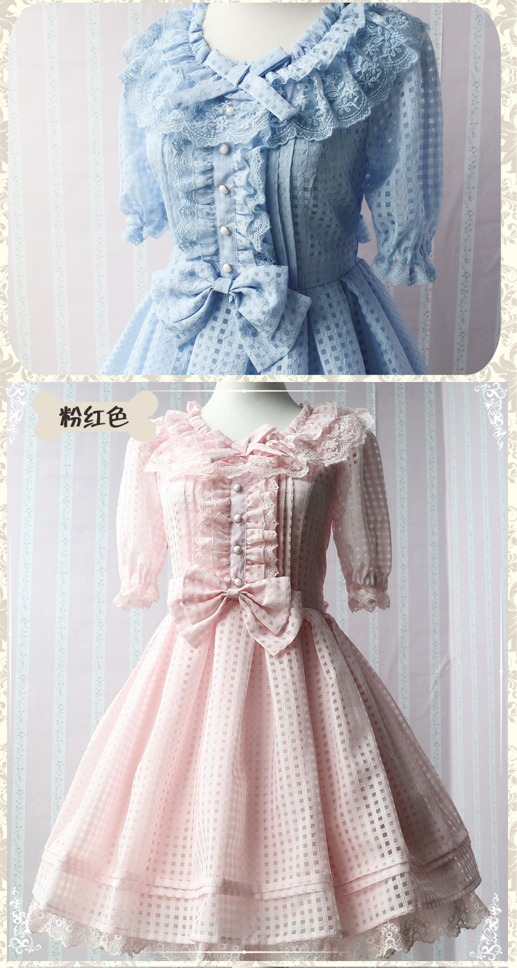 -Sweet-Half-Sleeve-Bow-Knot-Organza-Pleated-Organza-Lolita-Dress-for-Girl-Free-Shipping-32561445411