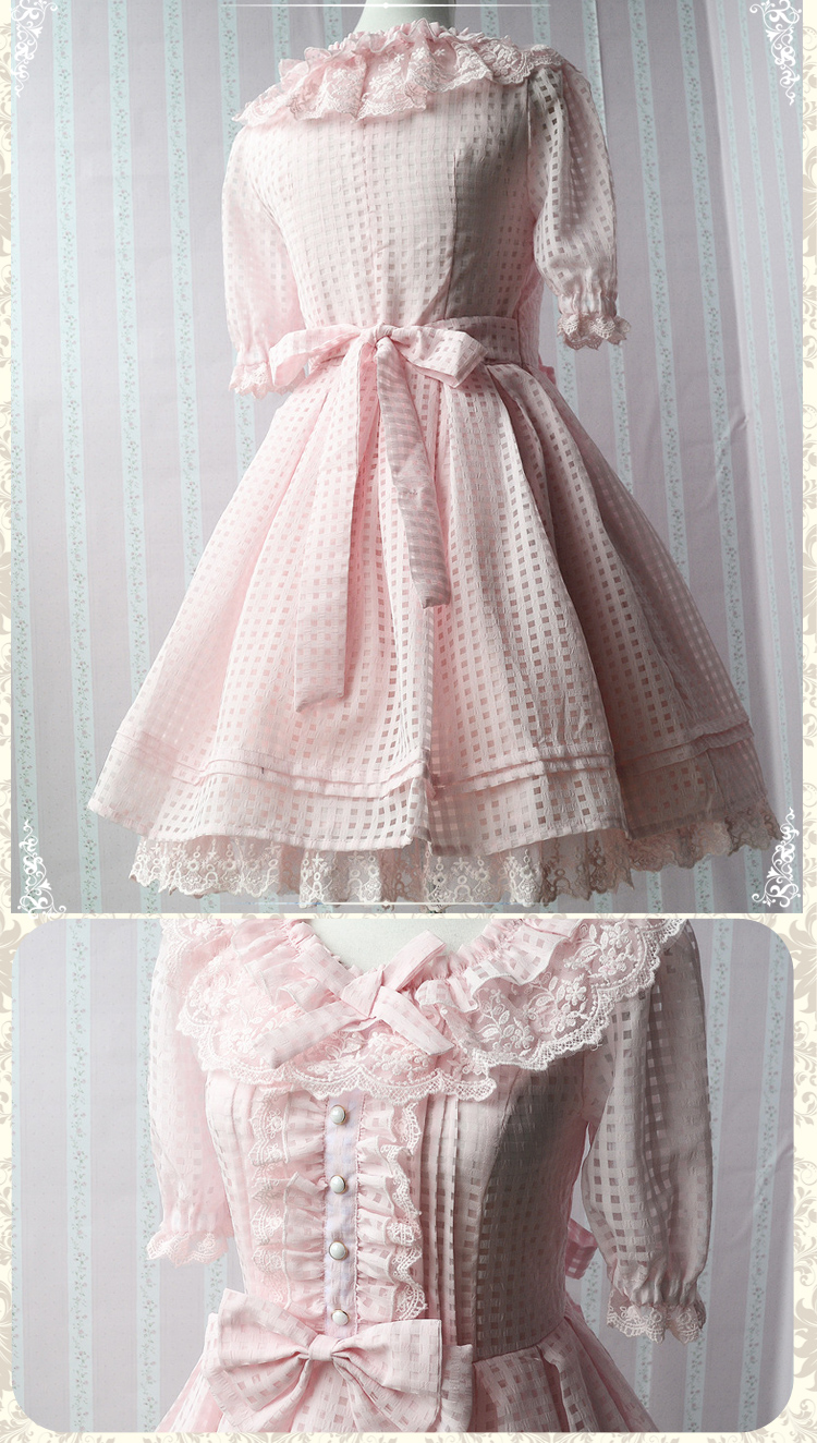 -Sweet-Half-Sleeve-Bow-Knot-Organza-Pleated-Organza-Lolita-Dress-for-Girl-Free-Shipping-32561445411