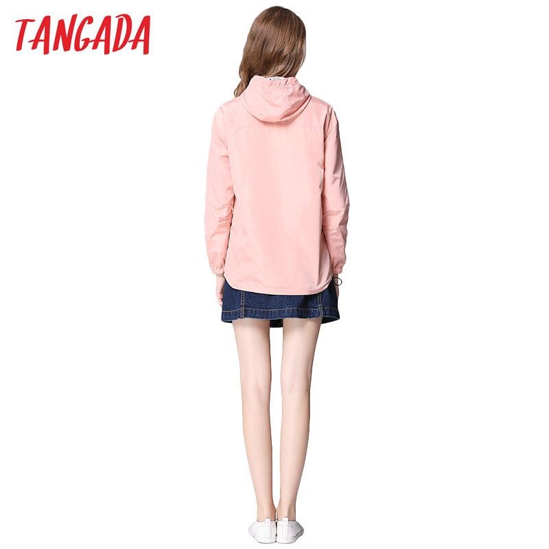 -Tangada-Spring-Fashion-Women-Windbreaker-Basic-Coats-Pink-Bomber-Jacket-Pocket-Zipper-hooded-print--32586627219
