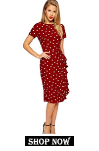 -V-Neck-Pinup-Rockabilly-Bowknot-Vintage-Polka-Dot-Office-Lady-Casual-Work-Party-Sheath-Bodycon-Penc-32701370266