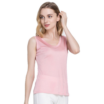 100-Pure-Silk-Women39s-Camisole-Femme-Casual-Thin-Round-Neck-Sleeveless-Women-Sling-Camis-Female-Tan-32365573653