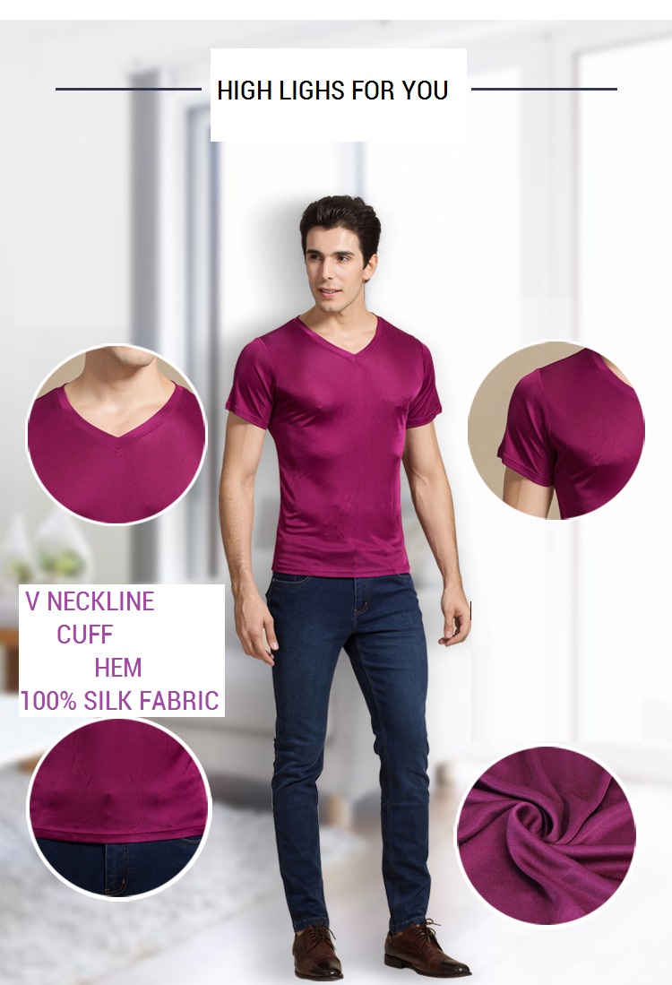 100-Real-Silk-Man39s-T-shirts-Short-Sleeve-V-Neck-Man-Wild-Black-White-Solid-Color-Male-Bottoming-Te-32794888233