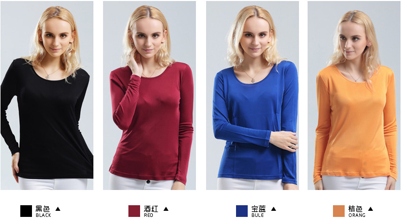 100-pure-REAL-SILK-women-base-knitted-long-sleeve-T-shirt--Basic-round-neck-camisetas-femininas-unde-32547093792