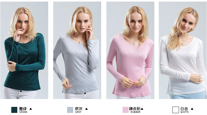 100-pure-REAL-SILK-women-base-knitted-long-sleeve-T-shirt--Basic-round-neck-camisetas-femininas-unde-32547093792