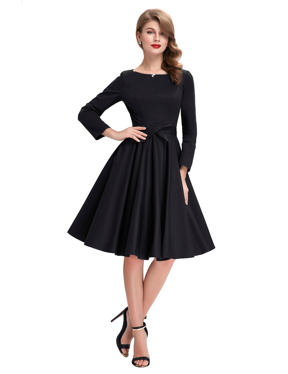 long sleeve rockabilly dress