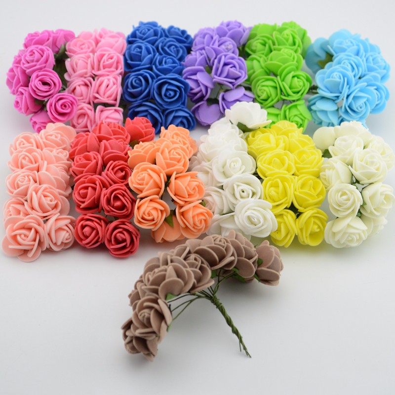 12pcslot-Simulation-Mini-Rose-Artificial-flower-foam-flower-diy-flower-ball-garland-headdress-Weddin-32663061610