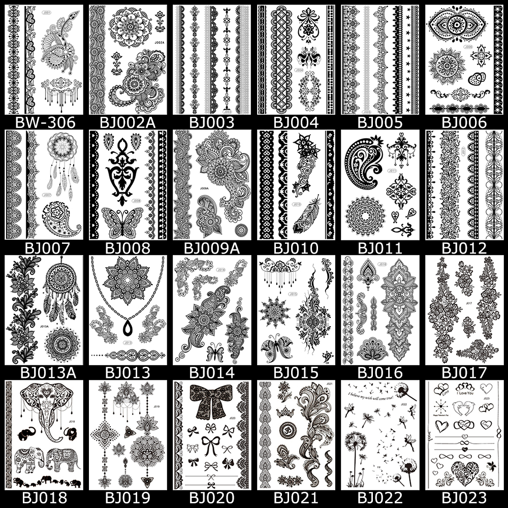 1PC-Fashion-Flash-Waterproof--Tattoo-Women-Black-Ink-Henna-Jewel-Sexy-Lace-BJ019-Flower-Pendant-Wed--32367379227