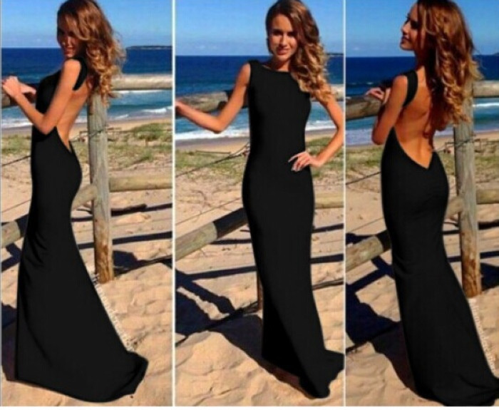 2015-New-Summer-Polyester-Nylon-Floor-Length-Long-Sleeveless-Women-Dresses-Solid-Color-Backless-Shea-32341086732