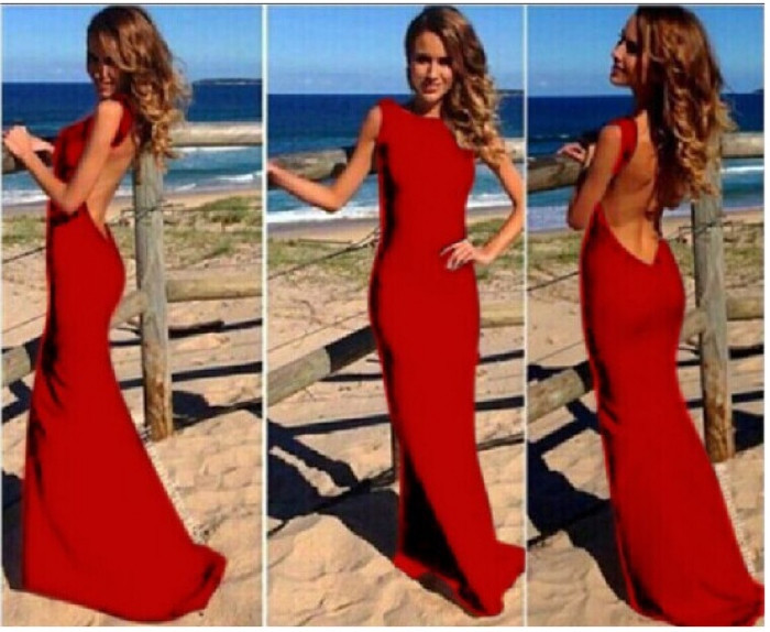 2015-New-Summer-Polyester-Nylon-Floor-Length-Long-Sleeveless-Women-Dresses-Solid-Color-Backless-Shea-32341086732