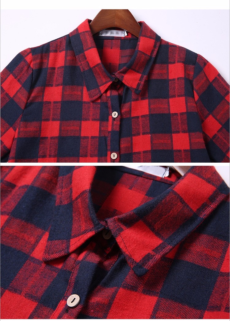 2016-Autumn-European-Plus-size-XL--5XL--Breasted-Plaid-Cotton-Women-Long-Blouses-Long-Sleeve-Shirts--32704528313