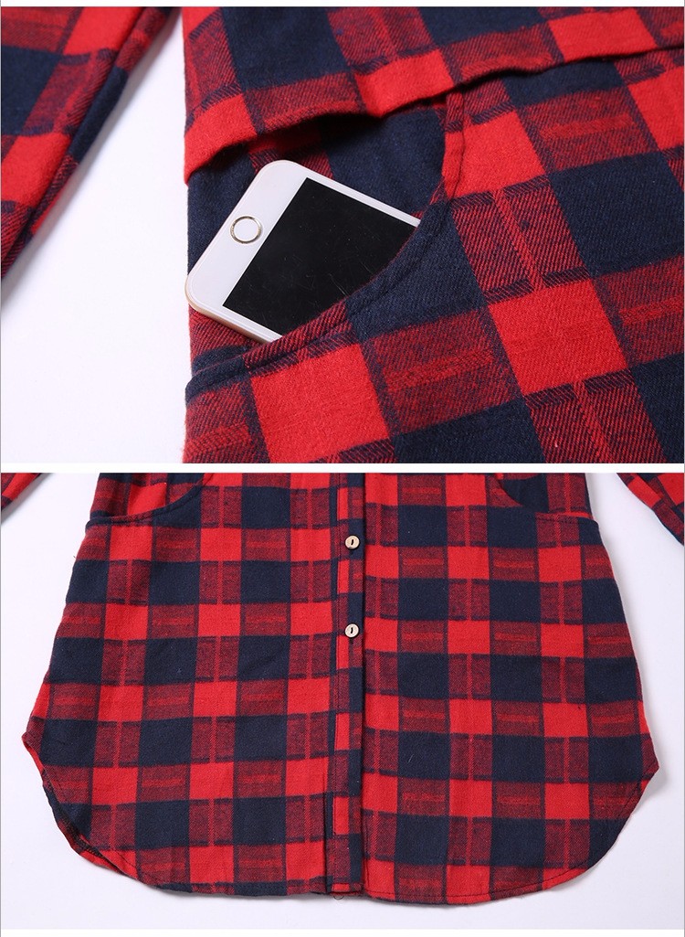 2016-Autumn-European-Plus-size-XL--5XL--Breasted-Plaid-Cotton-Women-Long-Blouses-Long-Sleeve-Shirts--32704528313