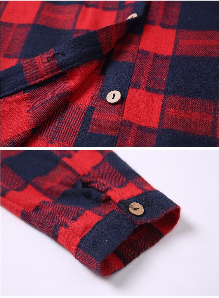 2016-Autumn-European-Plus-size-XL--5XL--Breasted-Plaid-Cotton-Women-Long-Blouses-Long-Sleeve-Shirts--32704528313