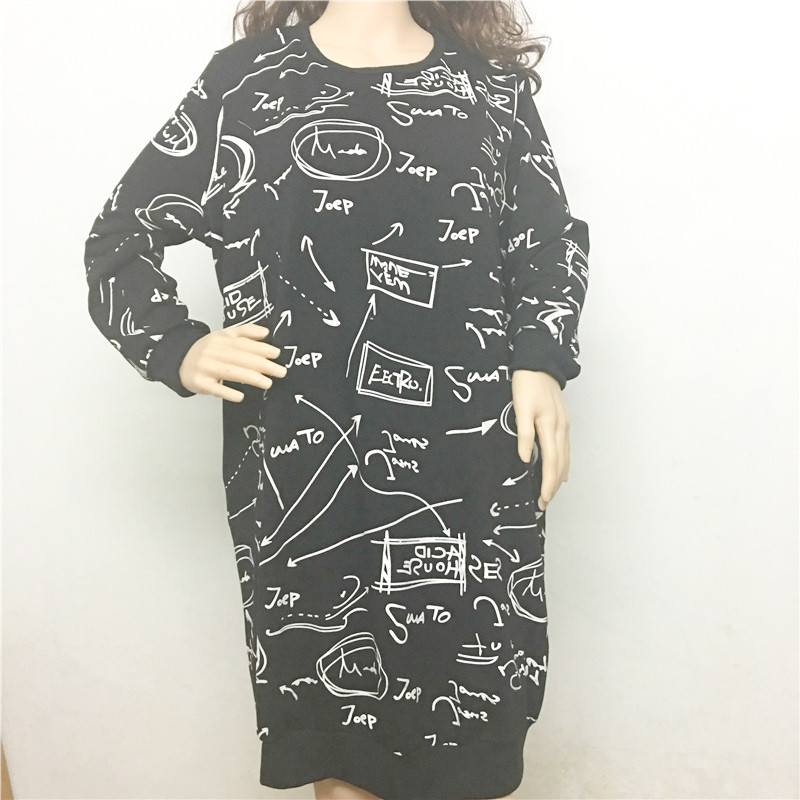 2016-Autumn-Women-Casual-Printed-Dress-Big-Size-Black-Green-Vestidos-De-Festa-Round-Neck-Long-Sleeve-32708731805