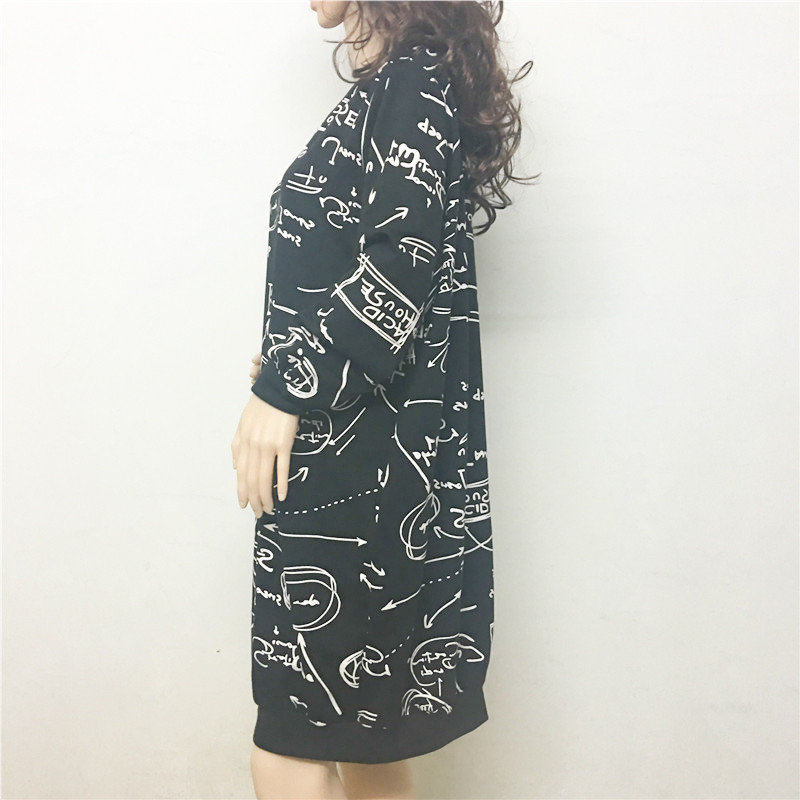 2016-Autumn-Women-Casual-Printed-Dress-Big-Size-Black-Green-Vestidos-De-Festa-Round-Neck-Long-Sleeve-32708731805