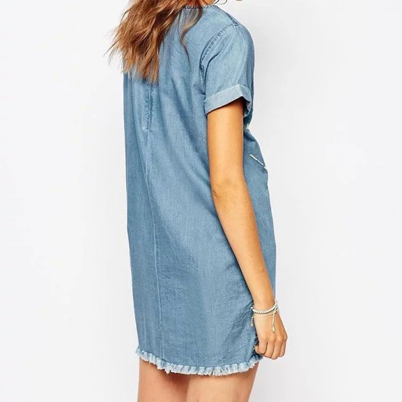 2016-Denim-Dress-Summer-Women-O-neck-Short-Sleeve-above-Knee-Embroidery-Dress-Vestidos--Vestido-curt-32668755779