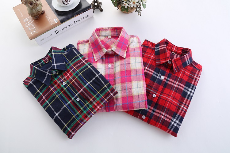 2016-Fashion-Plaid-Shirt-Female-College-style-women39s-Blouses-Long-Sleeve-Flannel-Shirt-Plus-Size-C-32648794649