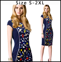 2016-Floral-Work-Dress-Elegant-Print-34-Sleeve-Women-Fashion-Sheath-Black-Pencil-Bodycon-Female-Form-32624713864