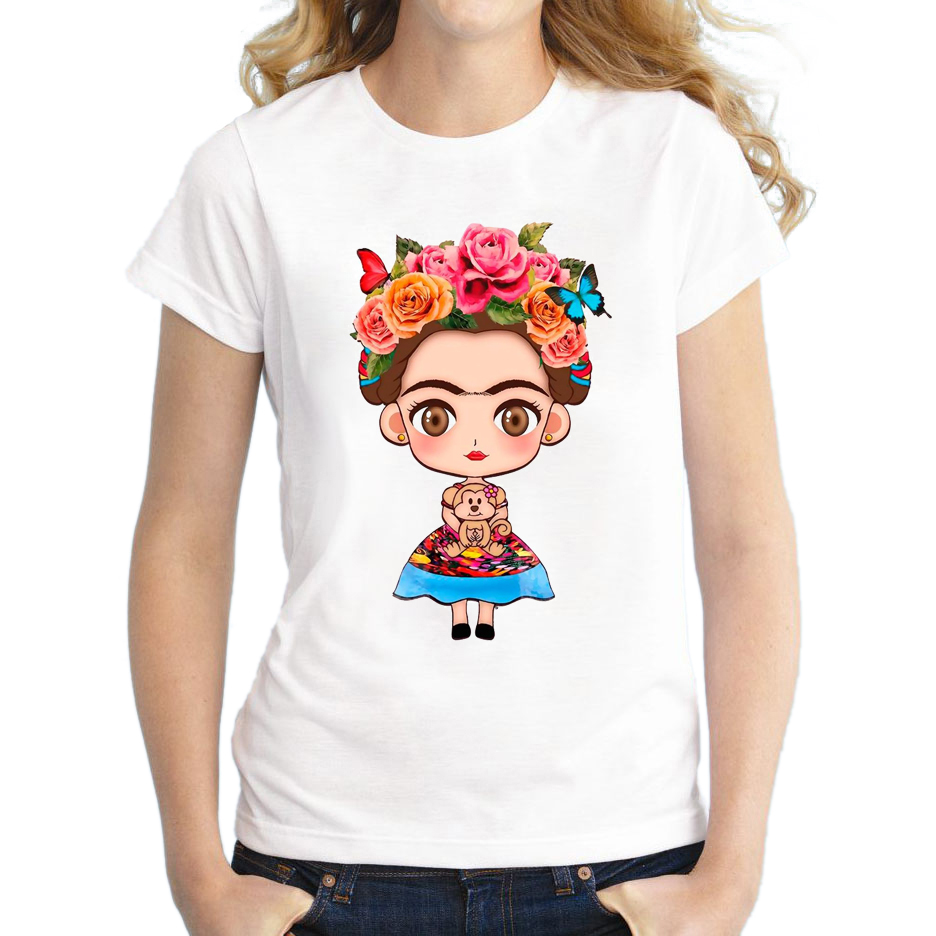 2016-Hot-Sale-Cartoon-Mexican-Frida-Kahlo-T-Shirt-Short-Sleeve-Women-T-shirt-Novelty-Tee-Frida-Kahlo-32743329236