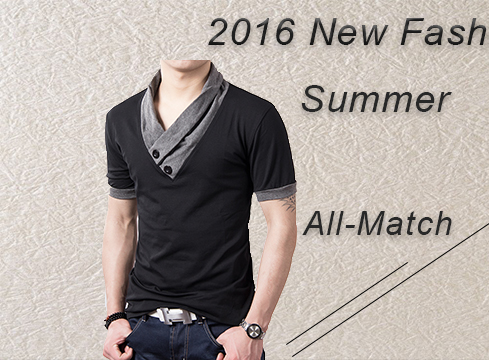 2016-New-Autumn-Fashion-Patch-Design-Men39s-Shirt-T-shirt-Fake-Two-Long-Sleeve-Turn-down-Collar-Cott-32730554275