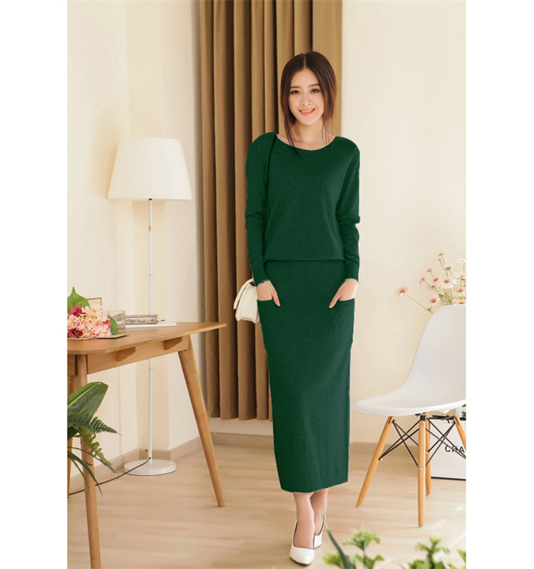 2016-New-Spring-and-Autumn-Female-Round-neck-Floor-length-Cashmere-Sweater--One-piece-Dress-Casual-S-1919590878