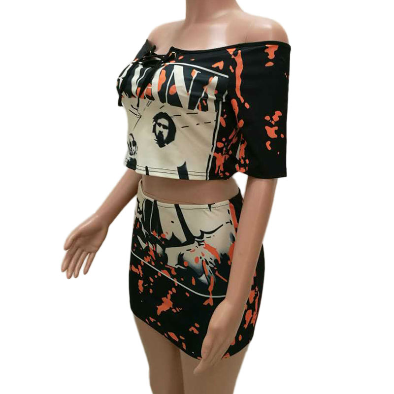 2016-New-Summer-Party-Dresses-Printed-2-Piece-Set-Women-Short-Sleeve-O-neck-Casual-Beach-Bodycon-Dre-32731815095