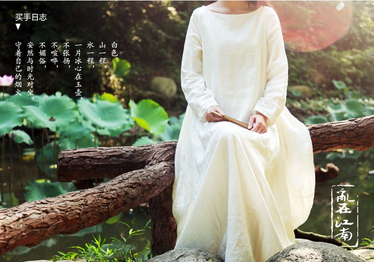 2016-New-spring-Summer-Style-Women-Cotton-Linen-loose-long-Dress-slash-neck-elegant-China-Style-juni-32596094261