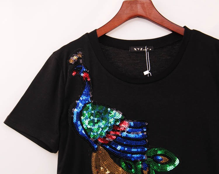 2016-Noble-Elegant-T-shirt-Women-Peacock-Sequined-Sequins-T-shirt-Women-Fashion-New-Top-Tee-Shirt-Fe-32600140162
