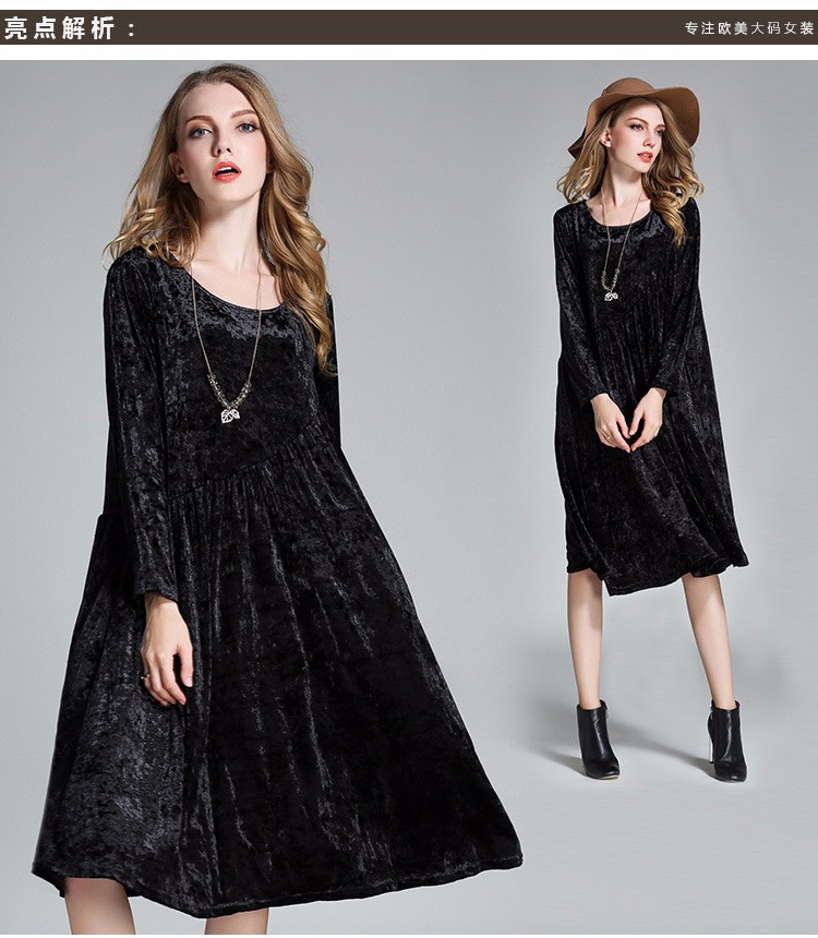 2016-Women-Plus-size-Winter-Dress-Gold-velvet-empire-elegant-A-line-dress-loose-fit-big-bottom-dress-32766297486