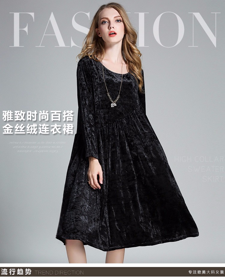 2016-Women-Plus-size-Winter-Dress-Gold-velvet-empire-elegant-A-line-dress-loose-fit-big-bottom-dress-32766297486