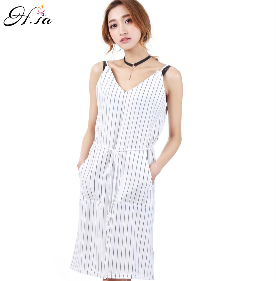 2016-Women-Summer-Casual-Dress-V-neck-White-Striped-Dress-Loose-Style-Casual-Vestidos-Robe-Boho-High-32658284489