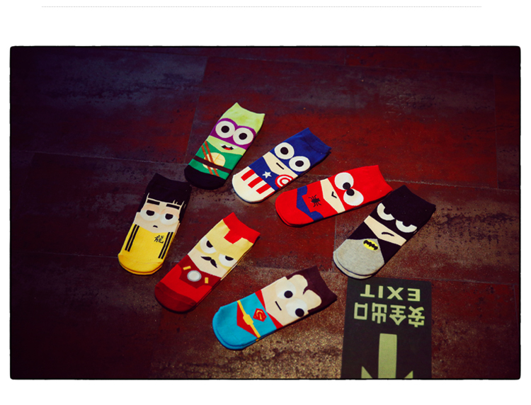 2016-new-summer-super-hero-Cartoon--man-Casual-ankle-cotton-socks-men-boat-sock-slippers-harajuku-EU-32656156038