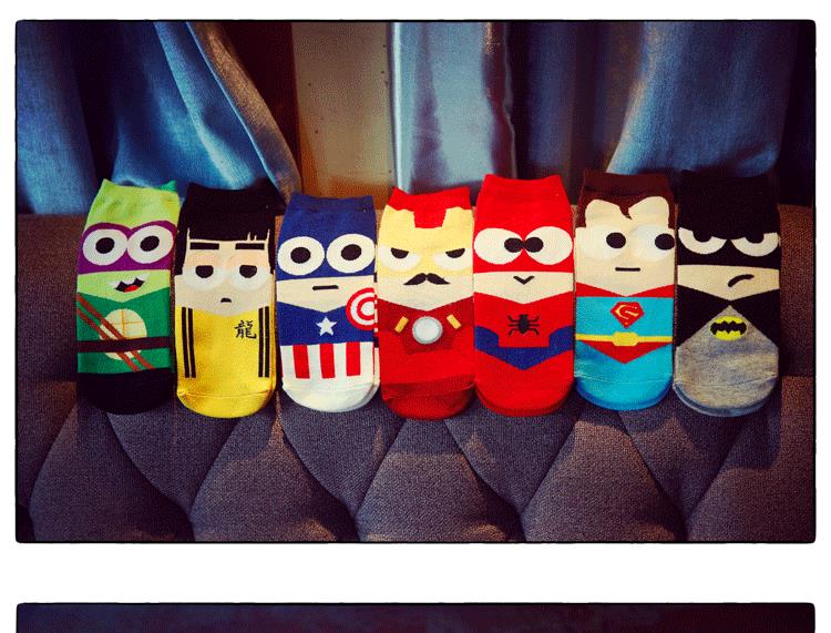 2016-new-summer-super-hero-Cartoon--man-Casual-ankle-cotton-socks-men-boat-sock-slippers-harajuku-EU-32656156038