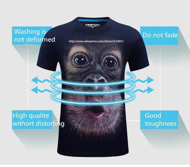 2016-summer-Men39s-brand-clothing-O-Neck-short-sleeve-animal-T-shirt-gas-monkeylion-3D-Digital-Print-32692210267