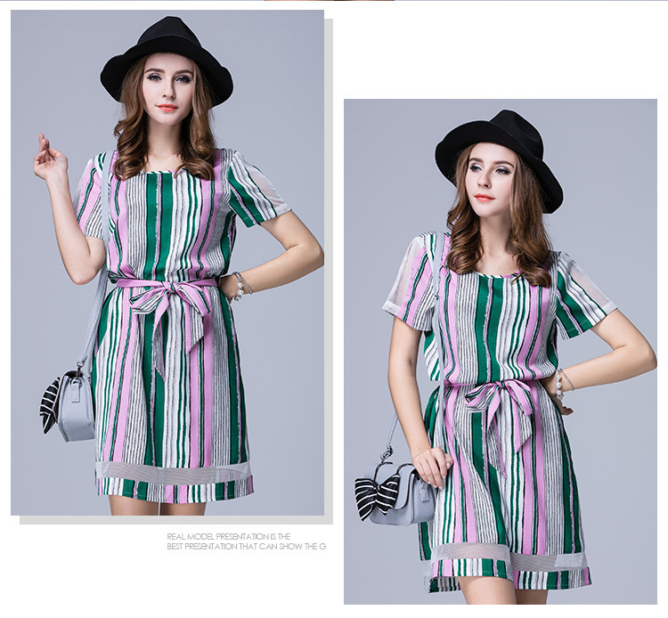 2016-summer-style-professional-plus-sizes-women39s-dress-high-quality-fashion-stripe-lacing-waist-dr-32685595679