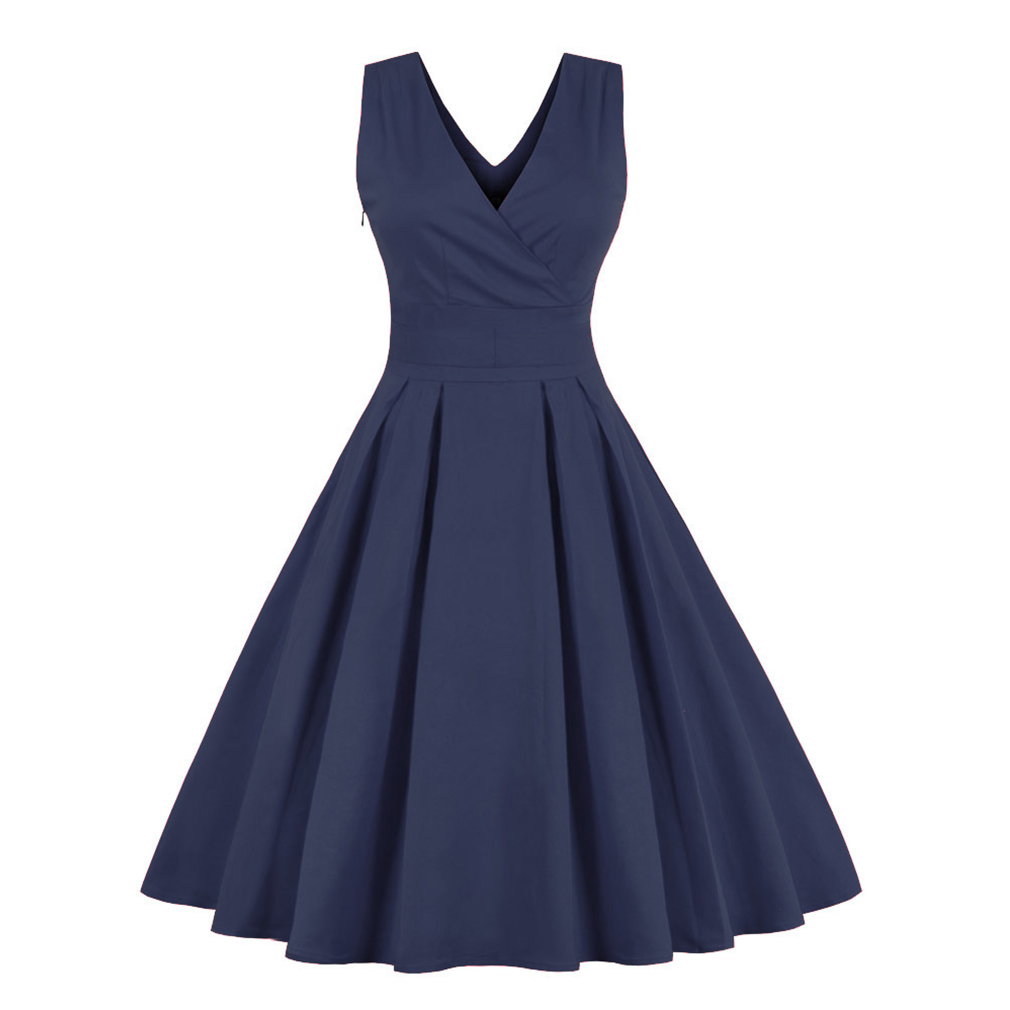2017-50s-Vintage-Christmas-Dress-for-Women-Elegant-Autumn-Patchwork-Dress-Casual-Evening-Party-Swing-32773488576