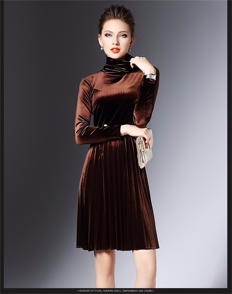 2017-Autumn-Winter-Womens-Velvet-Dresses-Warm-Turtleneck-Velvet-Dress-Vintage-Long-Sleeve-Pleated-Pa-32777661338