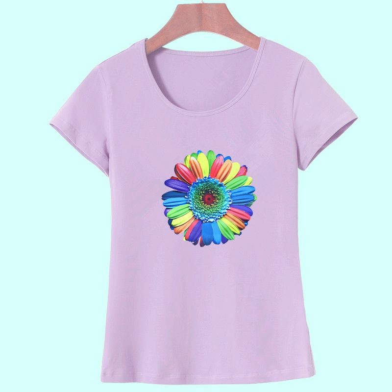 2017-Brand-Summer-New-Sunflower-Printed-Women-T-Shirt-Cotton-Short-Sleeve-tshirts-O-neck-Fashion-loo-32687708443