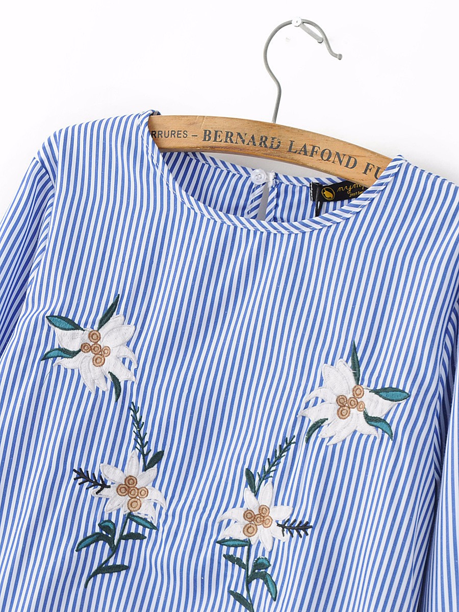 2017-Fashion-Women-Blue-Striped-Floral-Embroidery-Shirt-Long-Sleeve-o-neck-Blouse-Female-Casual-Offi-32779384506