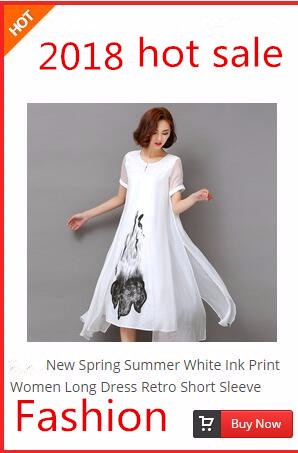 2017-Free-Shipping-Summer-Autumn-Women-White-Flowers-Cotton-Dress-Loose-Casual-Solid-O-neck-Knee-len-32630100173